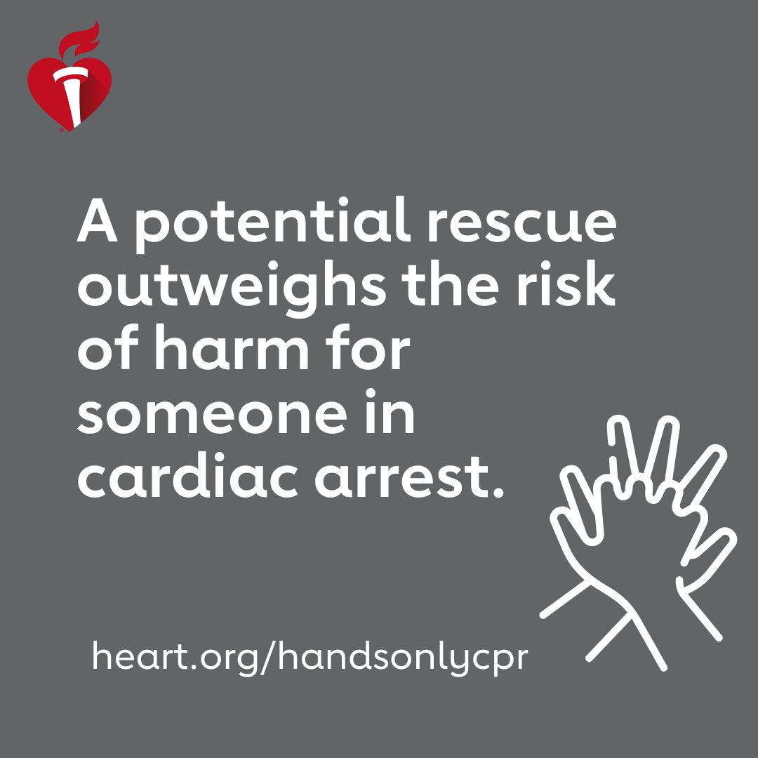 American_Heart's tweet photo. Bystanders perform CPR only 46% of the time, but it can double or triple the chance of survival. Don’t be afraid. Give CPR. Save a life. https://t.co/CjJJtOtDqn