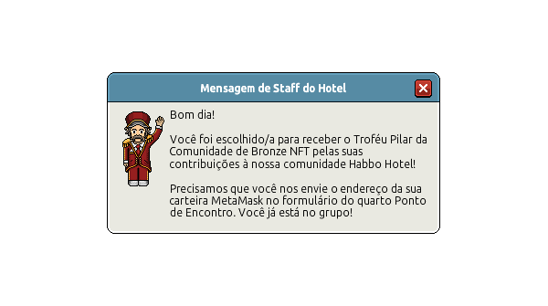 Vou aproveitar o Troféu Pilar da Comunidade e fazer o que eu ainda não tinha feito: me despedir. Muito obrigado, <a href="/HabboPTBR/">Habbo PT/BR</a>, por esses dois anos. Valeu, <a href="/KihabboFS/">Kihabbo ❤️</a>, meu FSO do coração. Foi um prazer! ❤️
