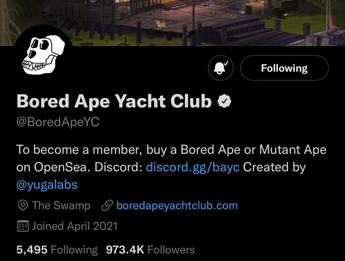 0xEthan's tweet photo. The @BoredApeYC is on the verge on 1 million followers 🎉 https://t.co/yGN3XzSmkQ