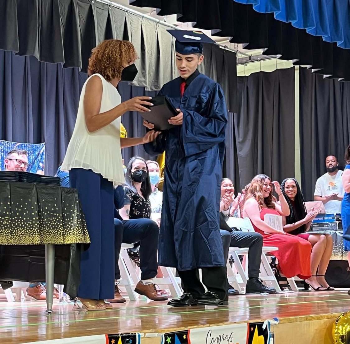 achievement1st's tweet photo. A few years ago, our first group of AF North Brooklyn Middle Trailblazers🎒 enter the halls &amp; set out on a new academic journey. Last week, they graduated, blazed the trail🔥, &amp; paved the road for all future grads! Congrats &amp; best of luck!✨🎓 #GoForwardTogether #AFSchools https://t.co/yljZfEPjte