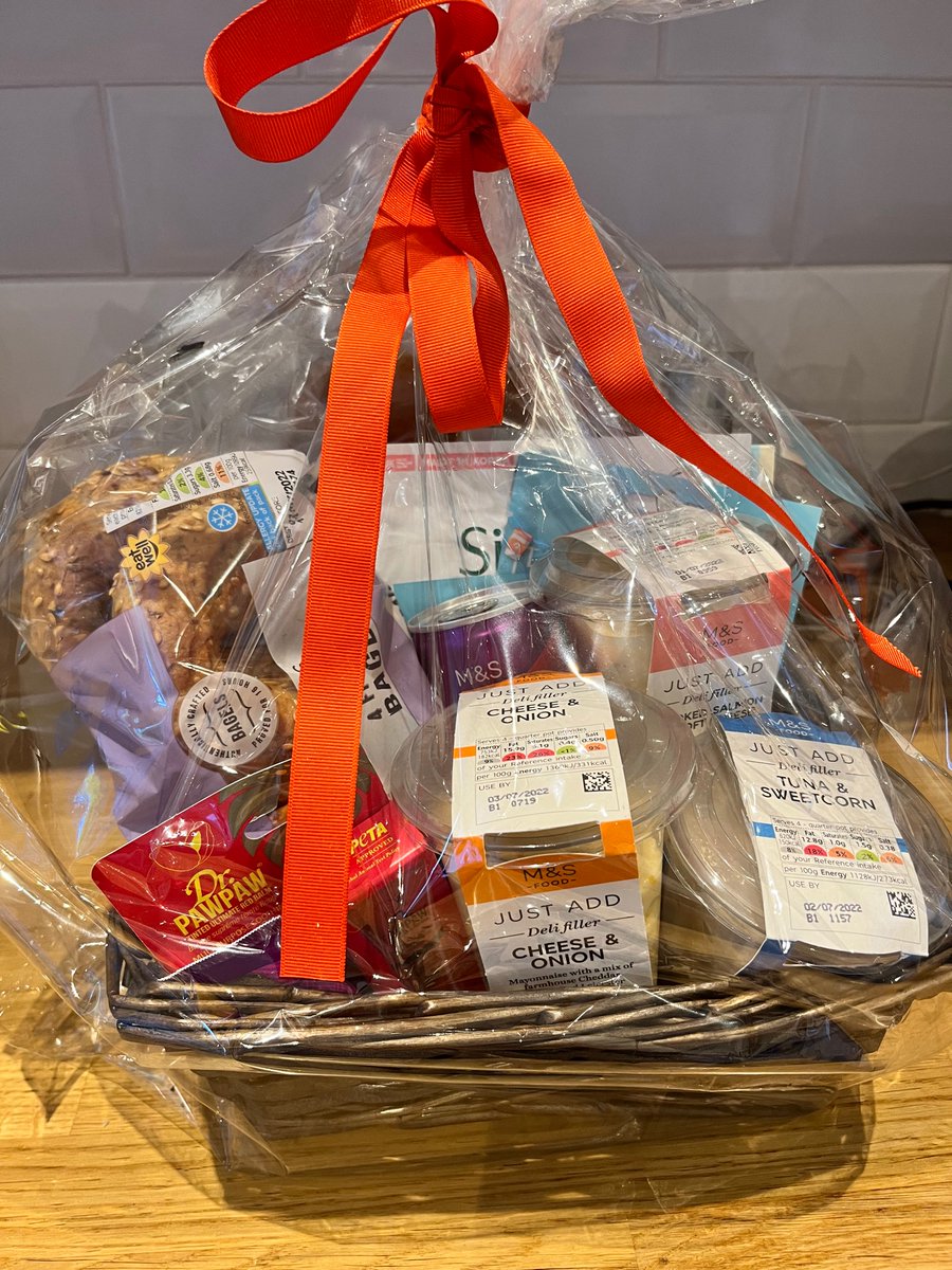 MissAE_Harrison's tweet photo. If M&amp;S did birthday/ covid pamper packages… it would definitely look like this! Thank you @AMass28 it has brightened up my day immensely! 🎉🎂 https://t.co/qDZ1cVHbfK