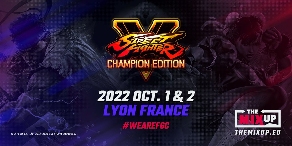 THEMIXUPLyon's tweet photo. Street Fighter V is back for one last round! Let's fight for the belt! #WEAREFGC https://t.co/5ocFqMxC3O
