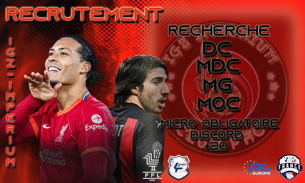 🔴⚫ RECRUTEMENT 🔴⚫ 

L'équipe IGZ Imperium recrute ! 🔥

N'hésitez pas à nous contacter en privé 💥