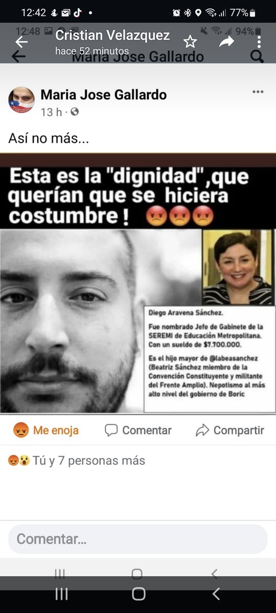 IsgutGustavo's tweet photo. Esto es cierto? 7 millones setecientos mil mensuales el hijo de Beatriz Sanchez? https://t.co/hg5STfN8O4