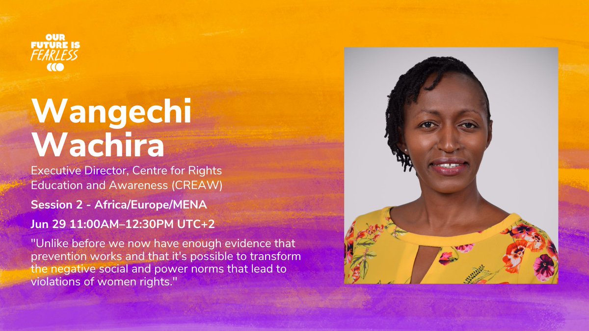 CREAWKenya's tweet image. This accelerator will provide a vehicle for co-creating and progressing collective advocacy for more and better investment in GBV prevention. 

Register: lnkd.in/e_gKijJ7
Time: 2.00pm EAT/ 11am UTC+2

#WeAreFearless #FearlessFuture #PreventGBV