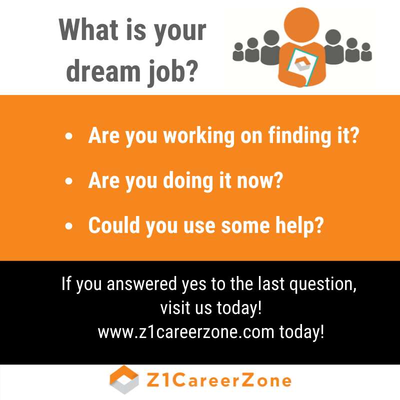 z1careerzone's tweet photo. 4 questions to ask yourself when you are frustrated at work:

· What is your dream job?
· Are you working on finding it?
· Are you doing it now?
· Could you use some help?

https://t.co/uFvcpgERy2 today!

#newjob #careercoaching #careercoach https://t.co/ZbZJVvCbR3