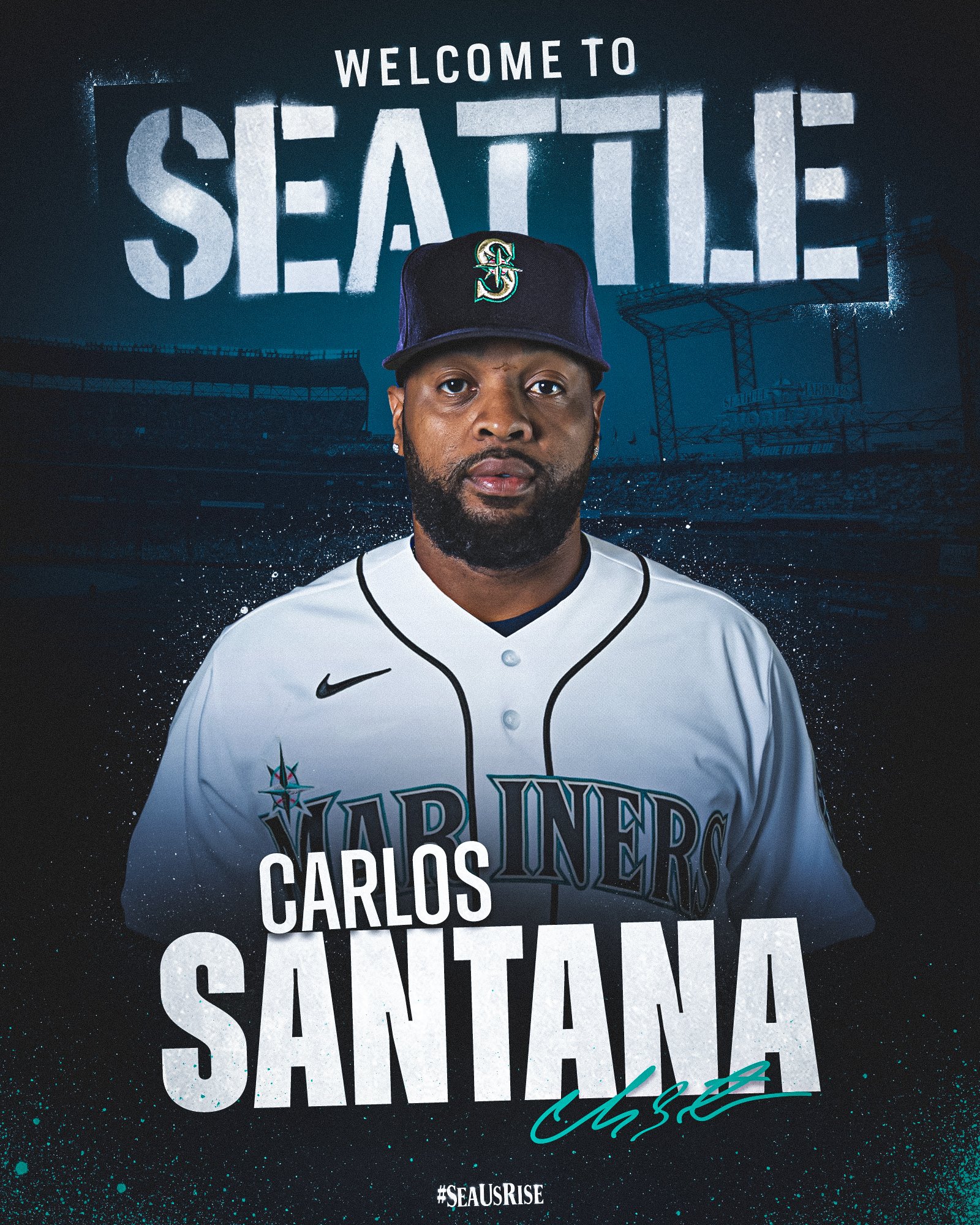Seattle Mariners on X Man it s a hot one. We ve acquired INF Carlos Santana and cash considerations from the Royals in exchange for RHP Wyatt Mills and minor league RHP William Fleming