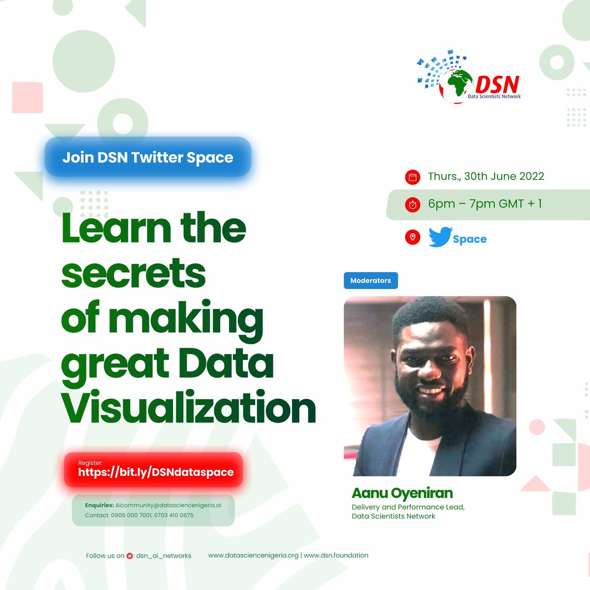 anulus511's tweet photo. Join me this #Thursday as we learn the secrets of making great #Datavisualization
.
.
.
#DataScience #DataScientistsNetwork #DataScienceNigeria https://t.co/eSIppN91P2