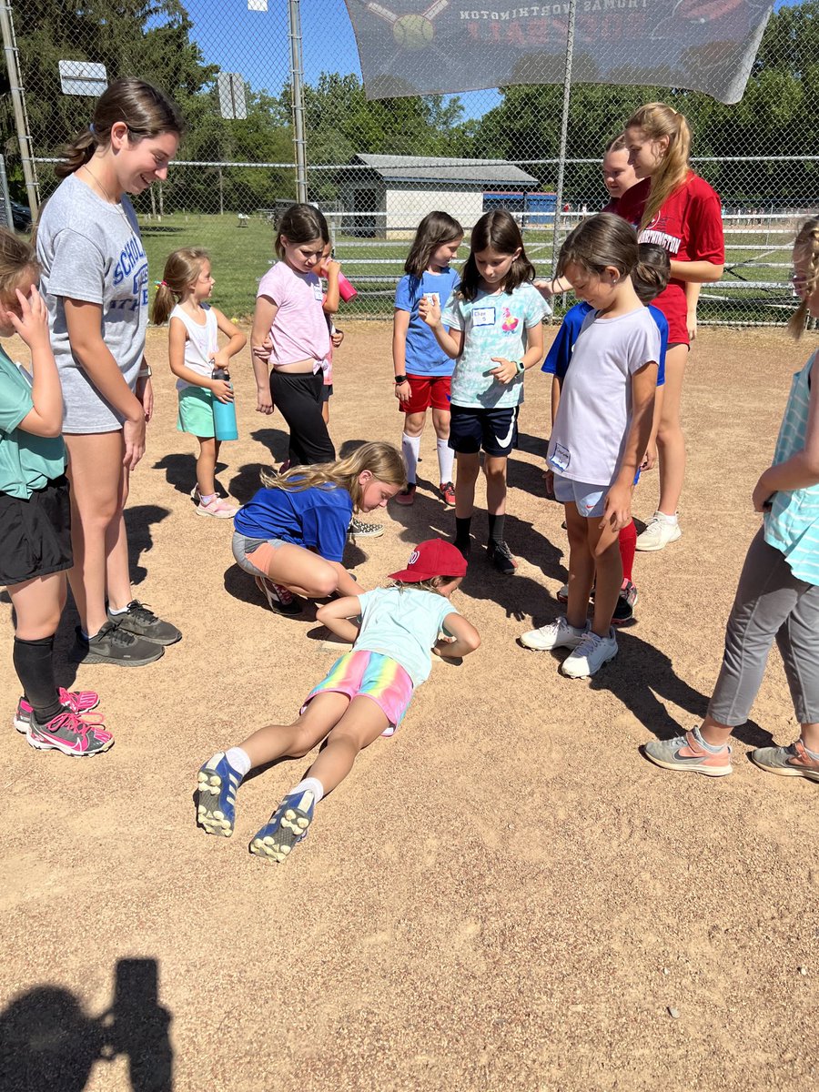 61 future Worthington softball players getting it done at camp today!