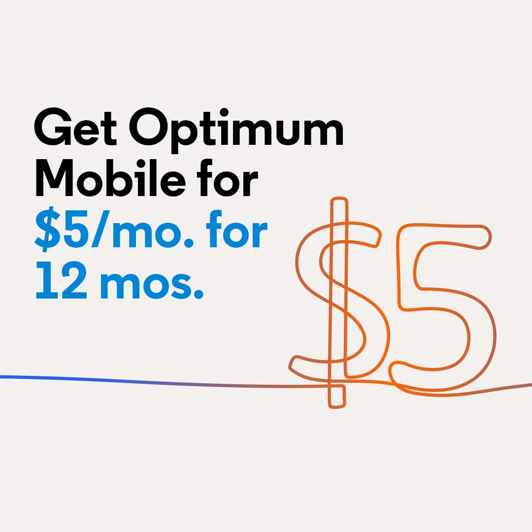 ☀️Keep the summertime vibes going all year long with #OptimumMobile service for $5/mo. for 12 months 🙌 bit.ly/3QTvYMS ➡️ 1 GB plan. $20 activation fee applies. Then auto-renews at standard monthly rates.