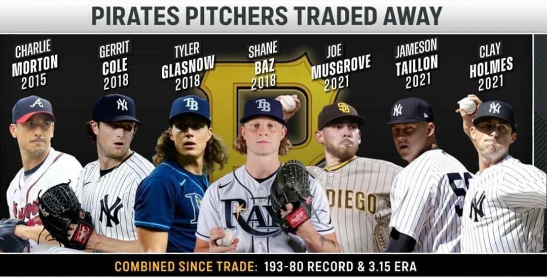 Bro, this narrative is so tired man. 

Morton played 6 years in PGH, and has been the same pitcher he was there since. 

Cole was never going to resign in PGH, and he was traded for Musgrove. Musgrove was inconsistent in PGH, but his trade netted Bednar and 2 top 30 guys.