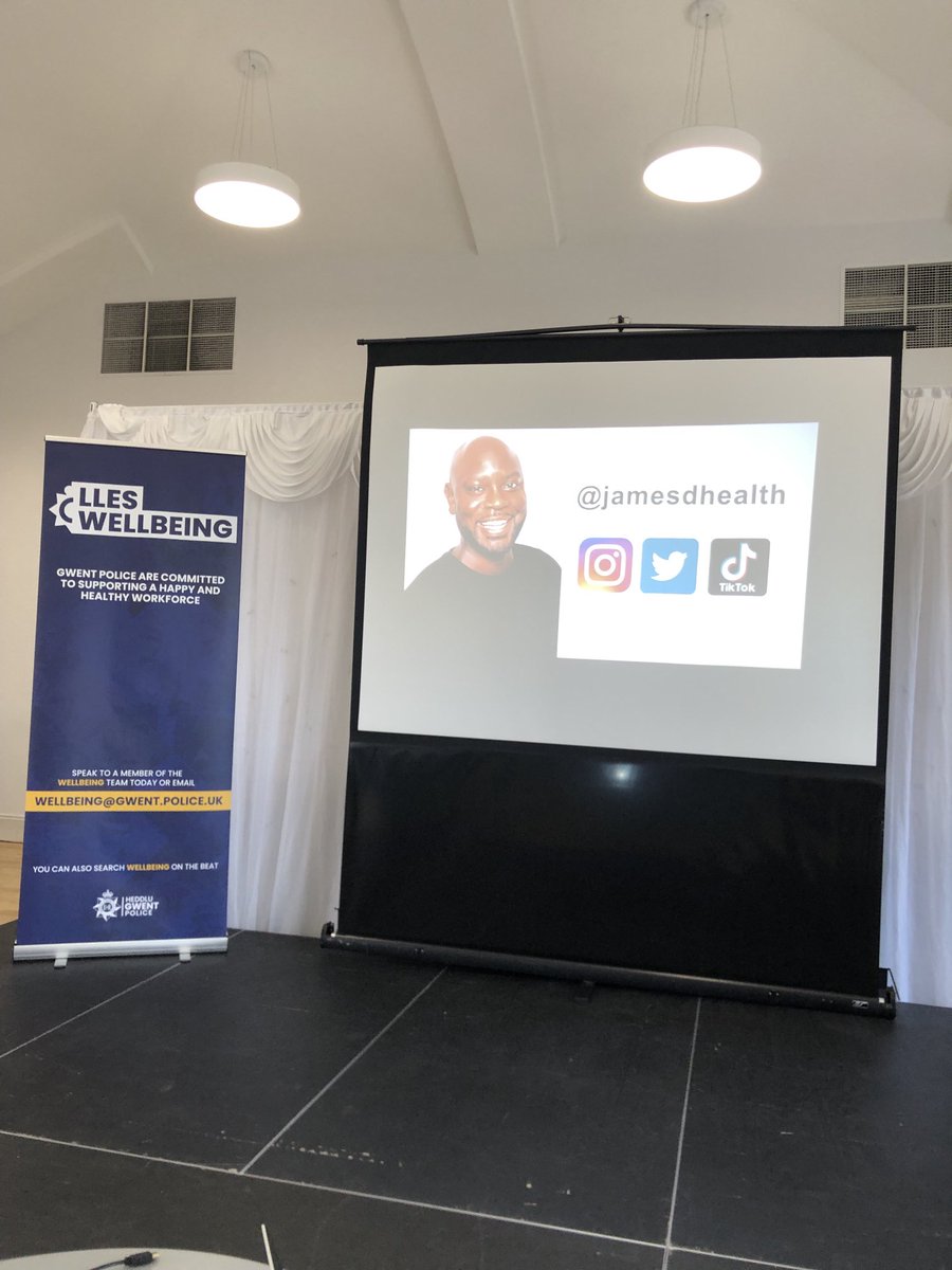 bamos147's tweet photo. Wellbeing event in Newport excellent presentation and practical demonstrations from ⁦@Jamesdhealth⁩ . Thank you for the hints n tips. I’m on it and will be in touch. Props to  @gwentpolice Wellbeing team 👏🏾👏🏾 https://t.co/gMGNrNEWlB