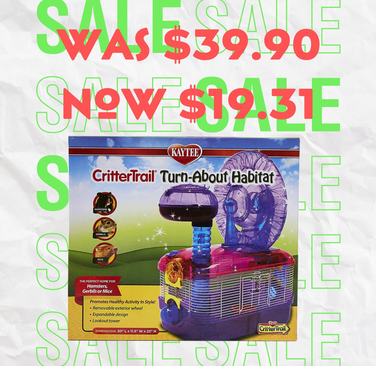DesktopFlea's tweet image. Save 52% on Kaytee CritterTrail Dazzle Turn-About Habitat! #ad amzn.to/3QTpEFe