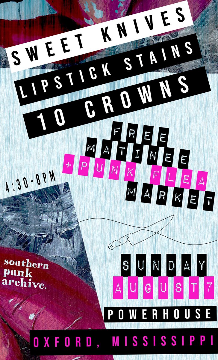 John Rash (@thejohnrash) on Twitter photo Punk Flea Market and FREE performances by Sweet Knives, Lipstick Stains, and Ten Crowns in Oxford Aug 7th. Want to be a vendor? Get in touch! <a href="/YACoxfordarts/">YACoxfordarts</a> Punk Flea Market and FREE performances by Sweet Knives, Lipstick Stains, and Ten Crowns in Oxford Aug 7th. Want to be a vendor? Get in touch! <a href="/YACoxfordarts/">YACoxfordarts</a>