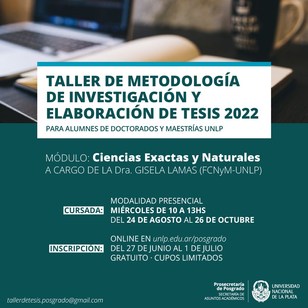PosgradoFCVUNLP's tweet photo. Por cualquier consulta comunicarse con tallerdetesis.posgrado@gmail.com o al (0221) 6447024 https://t.co/BRgyiJHpBR