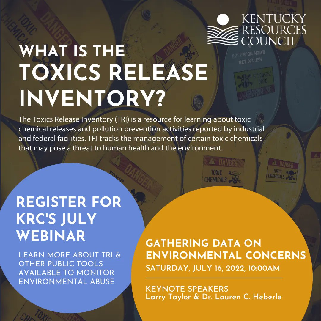 KyResources's tweet photo. Do you want to advocate for better environmental health in your town but feel like you don't know where to get the info to make your case? In our webinar, Larry Taylor &amp; Dr. Lauren Heberle will highlight some available tools &amp; how to use them. Register @ https://t.co/QkRjbkCYVl https://t.co/wGUi0pDmQj