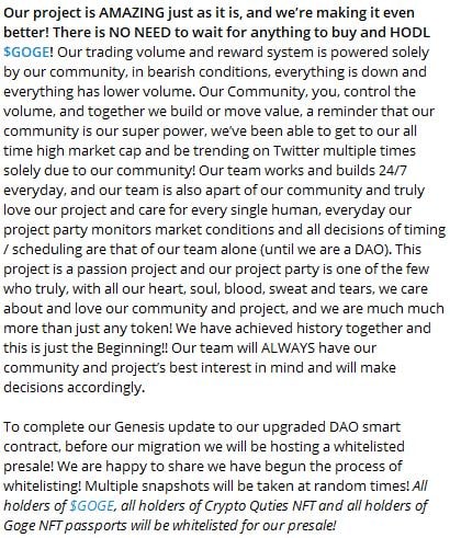Goge_DAO's tweet photo. LETS GOGE!🏳️‍🌈Happy LGBTQ+ PRIDE Month!🌸 Check out the GOGE NEWS!

✨HIGHLIGHTS⭐️
- GogeDAO whitelist Presale / Migration!
-Gogeland Metaverse LIVE! 
-Pride panel
-Treasure hunts!
-Pride parade
-Pride and seek! 

#Goge #Crypto #PRIDE #PrideMonth #LGBTQ #GogeDAO #Metaverse #BNB https://t.co/TgOPKAdArG