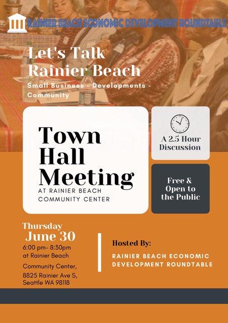 Essential_ESES's tweet photo. Are you a Rainier Beach resident! Join us June 30th for a Town Hall Meeting! It's free and open to the public. https://t.co/j8eWMKMJtX