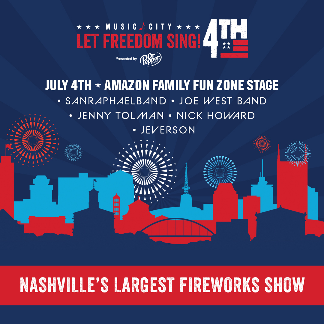 Come join us in Downtown Nashville to celebrate #NashvilleJuly4th with free live music, good times, and the largest fireworks show in Nashville history! Be sure to check out <a href="/visitmusiccity/">Nashville Tennessee</a> and visitmusiccity.com/july4th/schedu… for full schedule and event details! #Nashville #MusicCity