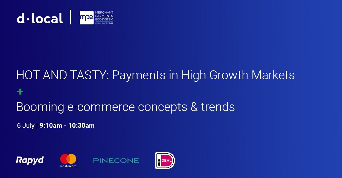 dLocalPayments's tweet image. John O&apos;Brien, dLocal SVP Commercial, will be keynote speaker in the @mpecosystem event in Berlin, talking about the latest eCommerce trends globally with focus on emerging markets. 

#MPE2022 #paymentsolutions #fraudsolutions #emergingmarkets #crossborderpayments