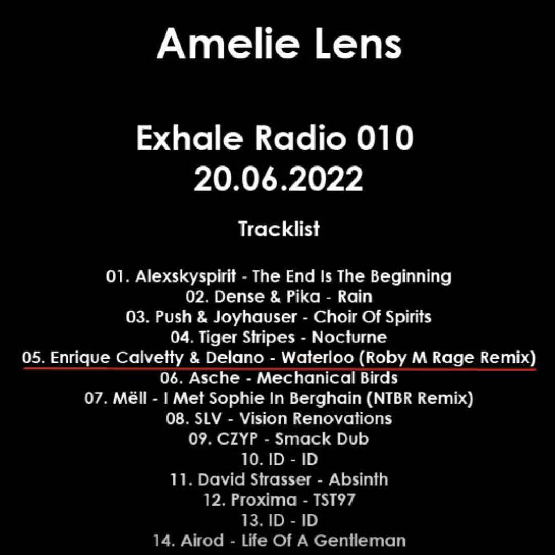 RobymRage's tweet photo. What a great start this week!
Thanks to Amelie Lens for playing @. Exhale Radio 010 my remix of Enrique Calvetty & Delano 'Waterloo'
Check out https://t.co/uN6FSGAiNC
.
.
.
#robymrage #amelielens #exhale #radio #techno #djset #exhalefamily #enriquecalvetty #delano #ushuaiamusic https://t.co/5kFnJN1GX6