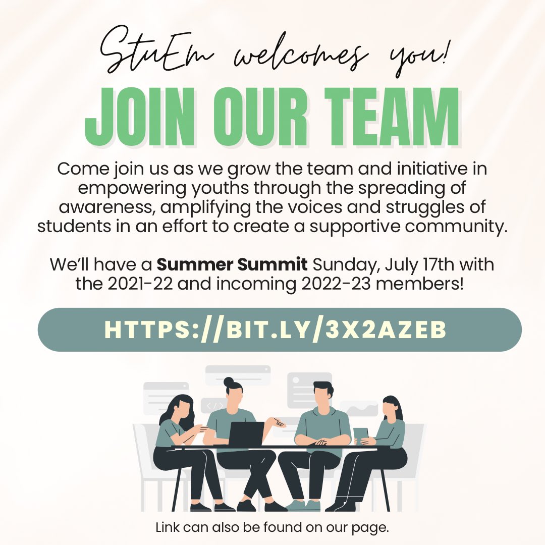 StuEmpowerment's tweet image. Our recruitment application has official opened! We hope to have you joined us!! bit.ly/3x2AZeb

Application is open to all high-school and middle-school students within the metropolitan area!