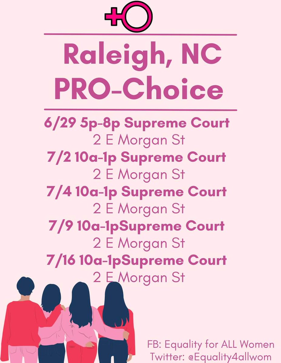 Equality4allwom's tweet photo. Upcoming protests in Raleigh, NC !!! ♀️ https://t.co/QUZc2uK0BV