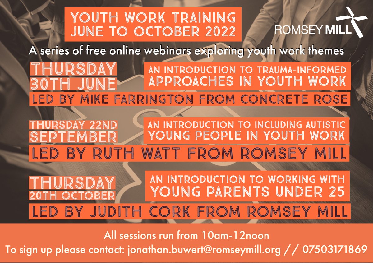 ConcreteRoseCIC's tweet photo. In partnership with @romseymill our Founder Mike will be leading a session around Trauma Informed Approaches in Youth Work on Thursday this week 🤝

To sign up for this free webinar, contact Jonathan Buwert 📧 at jonathan.buwert@romseymill.org or on ☎️ 07503171869 https://t.co/YNvjrgK4Ec