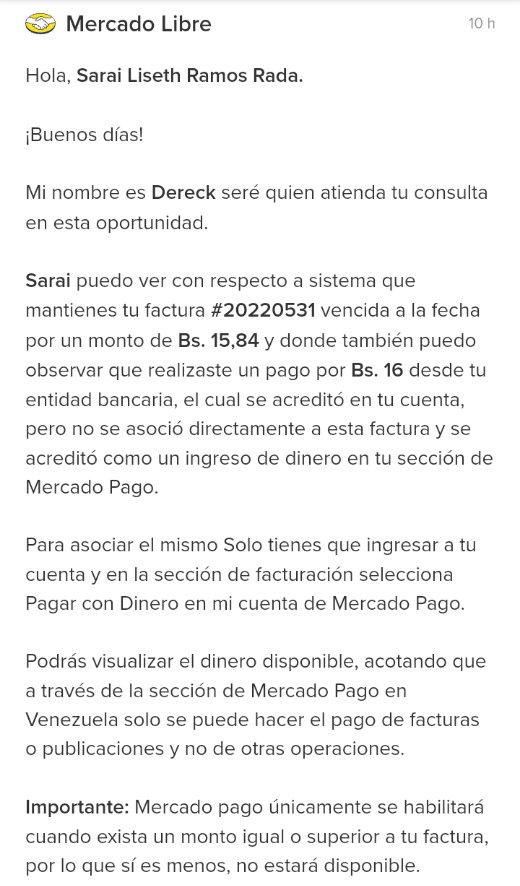 EmprendSR's tweet photo. @ML_Ayuda @ML_Venezuela 👏🏾 Q distinto sería Mercado Libre, si tuviera más Dereck en Atención al cliente, Te felicito! Q triste Q mi cuenta estuviera suspendida por 1 mes, solo este chico fue el que dio solución. Claro está que está respuesta me costó muchos comunicados https://t.co/lYkbCY7Kpr