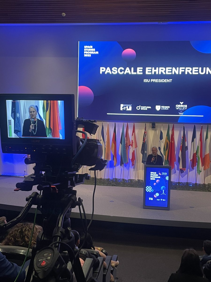 ISUnet's tweet photo. “It is wonderful to have so many different nations peacefully working together”. Pascale Ehrenfreud, #ISU President, thanked all the ISU staff, faculty and the Local Organizing Committee. #spaceoeiras #space #education #seasunspace #tecnico #oeiras #ptspace #space https://t.co/SH7YUptBWc