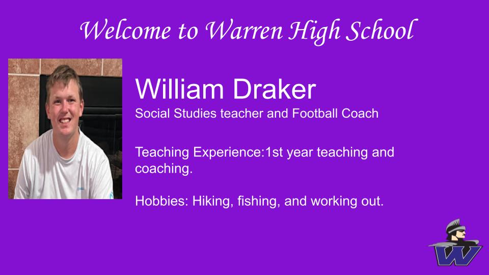 Welcome to Warren, Coach Draker!