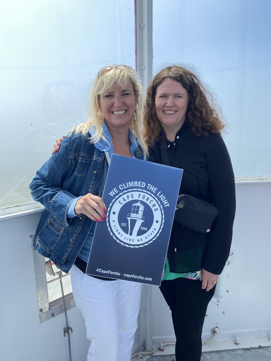 Journeywoman's tweet photo. We climbed the light! #CapeForchu #lighthouse! @TravelMediaCA @VisitYAS @shelleymccarron #NovaScotia https://t.co/A90eSLLPiX