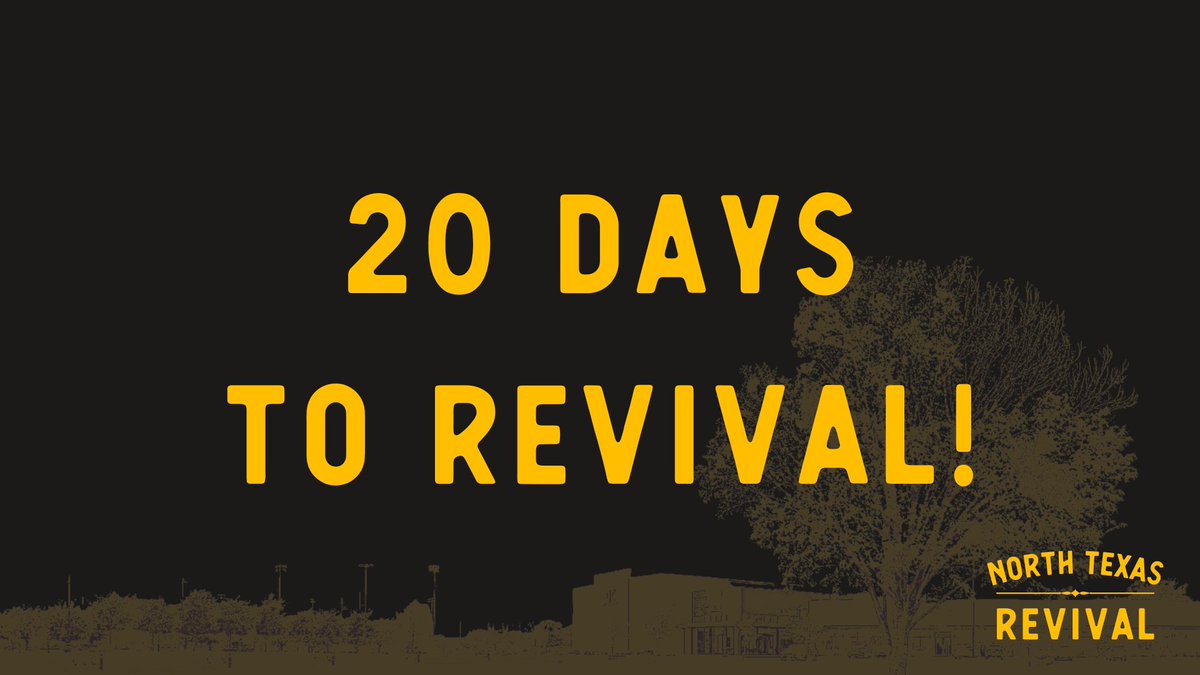 NtxRevival's tweet photo. 20 Days to Revival! 🔥🔥

Post a picture of yourself &amp; tag @NTXRevival to let us know you are coming. 📷

#setntxonfire #ntxrevival #July18 #revival #ThyKingdomCome #seanfeucht #brandonburden #kingdomlifechurch https://t.co/6qUzVaOyEt