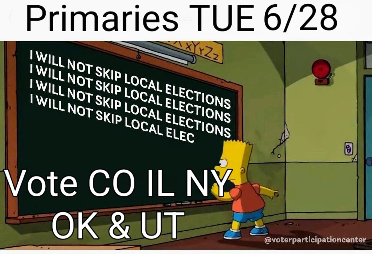 miracleguppy's tweet photo. 🗳💥 TUE CO IL NY OK & UT HOLD PRIMARIES 💥🗳
💥 Return Signed Ballot To Drop Box NOW
💥 VOTE In Person TUE June 28
💥 Primary can be "the winning race"
Info: https://t.co/FsMHDO2rAn
#PostcardsToVoters #VoteCO #VoteIL #VoteNY #VoteOK #VoteUT #VotePrimary https://t.co/7YVHuAUY8w