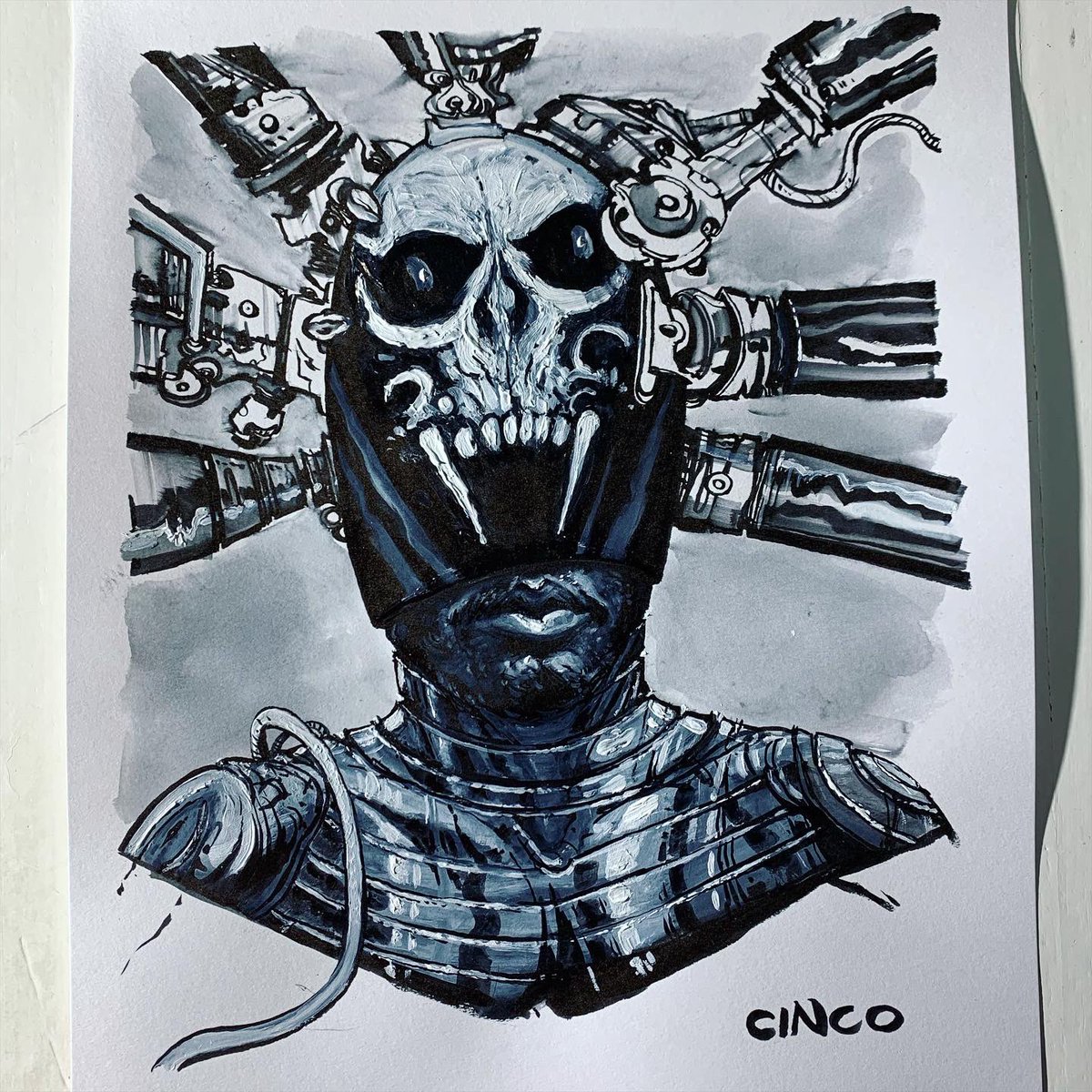 Ian_Cinco's tweet photo. Master Skull having his helmet removed. Looking forward to continuing with the Kickstarter commissions tonight. Check my bio links to get yourself copies of NEON SPRING. DM if you’re interested in a commission. All of these are available as prints too.
#NeonSpring #Kickstarter https://t.co/2Y23Pr60qs