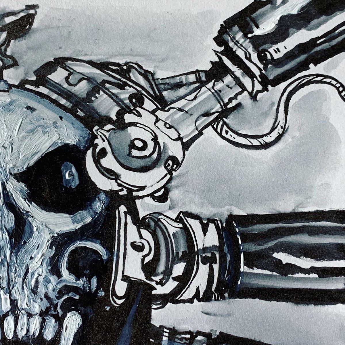 Ian_Cinco's tweet photo. Master Skull having his helmet removed. Looking forward to continuing with the Kickstarter commissions tonight. Check my bio links to get yourself copies of NEON SPRING. DM if you’re interested in a commission. All of these are available as prints too.
#NeonSpring #Kickstarter https://t.co/2Y23Pr60qs