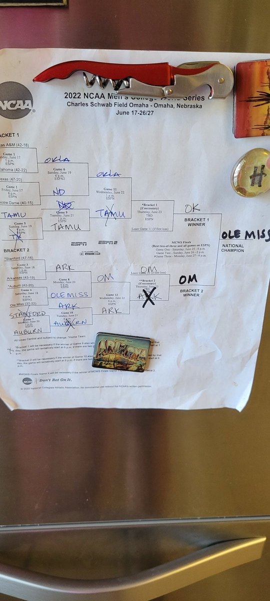 Walters_Brian's tweet photo. @CoachMikeBianco @OleMissBSB This bracket should be framed and hung in the Louvre. That was one hell of a ride! #hottytoddy https://t.co/ivRpc8A6i5