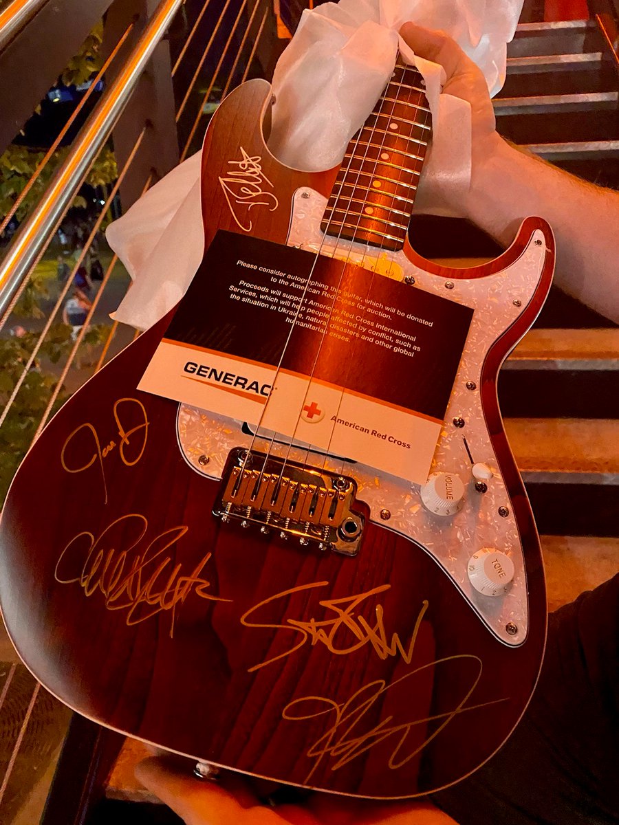 Signed guitars by <a href="/Anthrax/">Anthrax</a>, <a href="/violentfemmes/">Violent Femmes</a>, and <a href="/atmosphere/">MASKMOSPHERE</a>, who recently performed at <a href="/Summerfest/">Summerfest</a>, are getting ready for auction. All proceeds will benefit <a href="/RedCrossWIS/">American Red Cross of Wisconsin</a>. 🎸 Coming soon:  e.givesmart.com/events/rHn/. 

#GeneracGives #ArtistsForARC #GeneracPowerStage #Summerfest2022