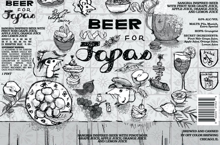 OffcolorBrewing's tweet photo. What’s next in the “Beer for” series you ask? Keep your eye out for the new sangria inspired Beer for Tapas in the next couple weeks. https://t.co/igf5CYS6kF