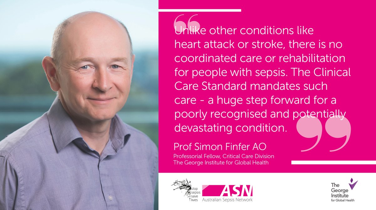 50% of those who survive #sepsis have ongoing medical problems, affecting their physical, psychological &amp; cognitive #Wellbeing.

The new Nat'l Clinical Care Standard #CCS for sepsis will pave the way for improving mgmt of this condition.

Launching 30 Jun: safetyandquality.tv