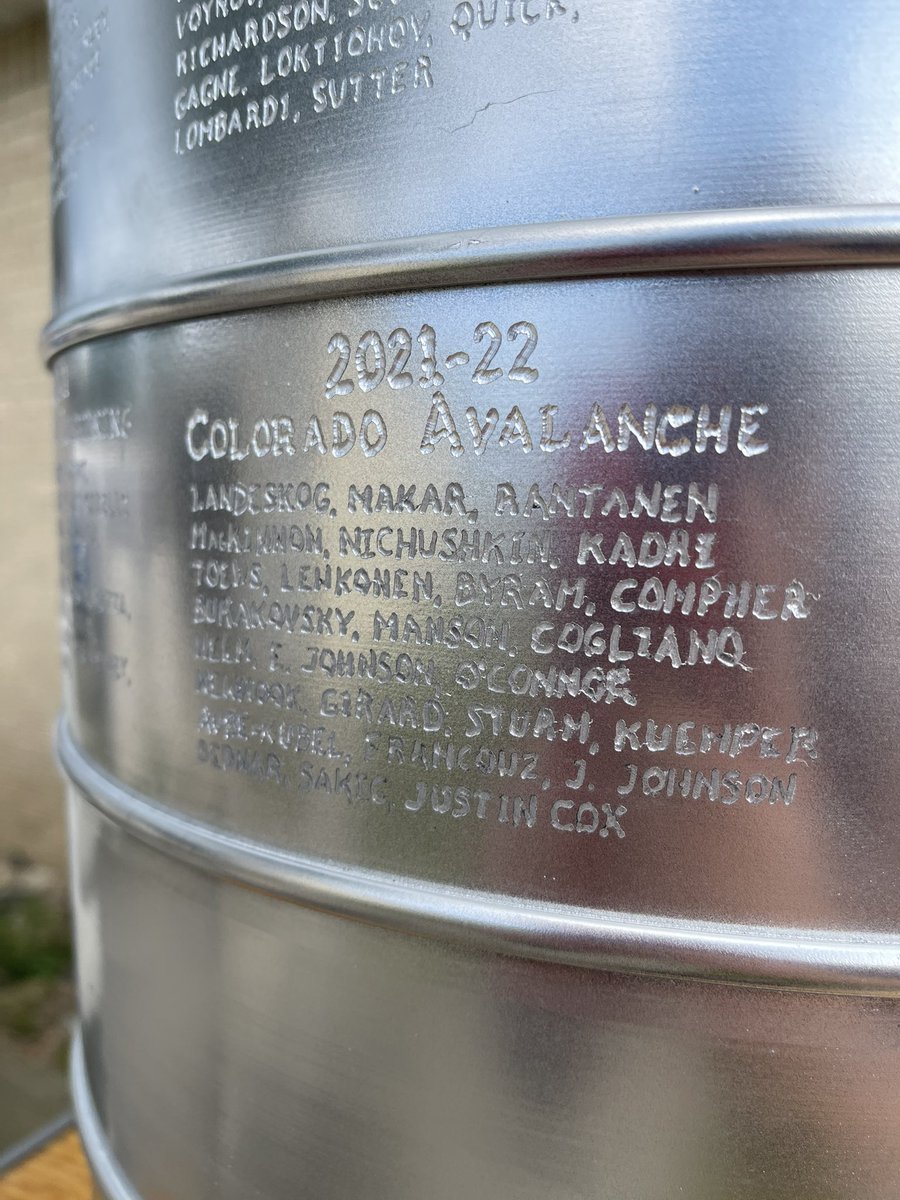 DylanNowak's tweet photo. Forever engraved. Congrats and thank you to the @Avalanche. I didn’t want to engrave that other team again.

#GoAvsGo #StanleyCup https://t.co/wRfOVOOopY