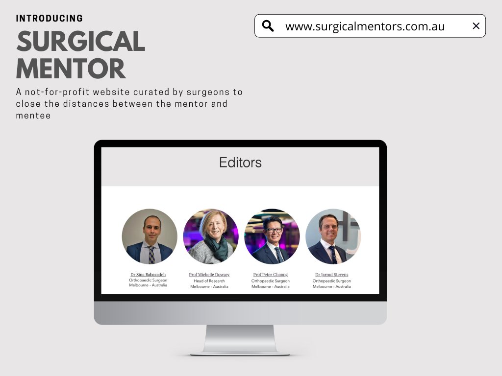 SSSMelbourne's tweet photo. SSSM is proud to support and promote ‘Surgical Mentor’, an initiative from Australian surgeons that began with the question of how to best mentor students and junior doctors in the 21st century. https://t.co/GUqho1Q39x