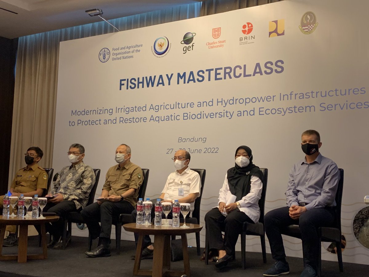 InlandFishRG's tweet image. Dr @leebaumgartner is currently training 50 Indonesian government and business professionals how to implement more sustainable #riverdevelopment projects as part of the fish 🐟 #passage masterclass. The work is supported by @ACIARAustralia, @CrawfordFund and @FAO_Inland_Fish.