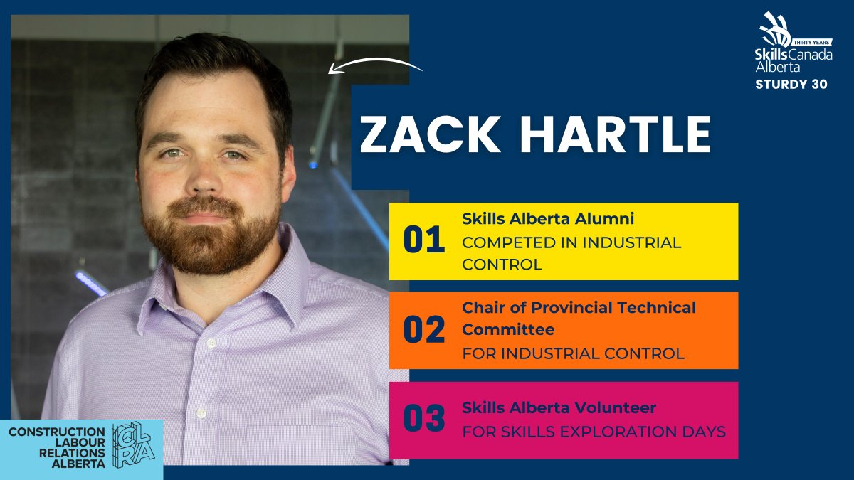 skillsalberta's tweet photo. Help us congratulate Zack Hartle on his Sturdy 30 award! 🎉 He's competed in Provincials, Nationals and Worlds! 🌍 Now, he is Chair of the Provincial Technical Committee for Industrial Control and an advocate for skills! @sait #skillsalberta #sturdy30 #skilledtrades #abisskilled https://t.co/Sc1FMt9Dh5