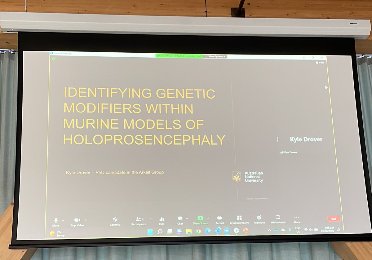 Noorya Y. Ahmed (@nooryaahmed) on Twitter photo First talk of the day! Early in development, lots has to go right. Kyle from <a href="/ArkellLab/">The Arkell Lab</a> works on key genetic pathways that are affected when things go wrong, and how to detect slight alterations in the genome that lead to disease. Great talk! #JCSMRStuCon <a href="/JCSMR/">John Curtin School of Medical Research, ANU</a> #wearejcsmr First talk of the day! Early in development, lots has to go right. Kyle from <a href="/ArkellLab/">The Arkell Lab</a> works on key genetic pathways that are affected when things go wrong, and how to detect slight alterations in the genome that lead to disease. Great talk! #JCSMRStuCon <a href="/JCSMR/">John Curtin School of Medical Research, ANU</a> #wearejcsmr