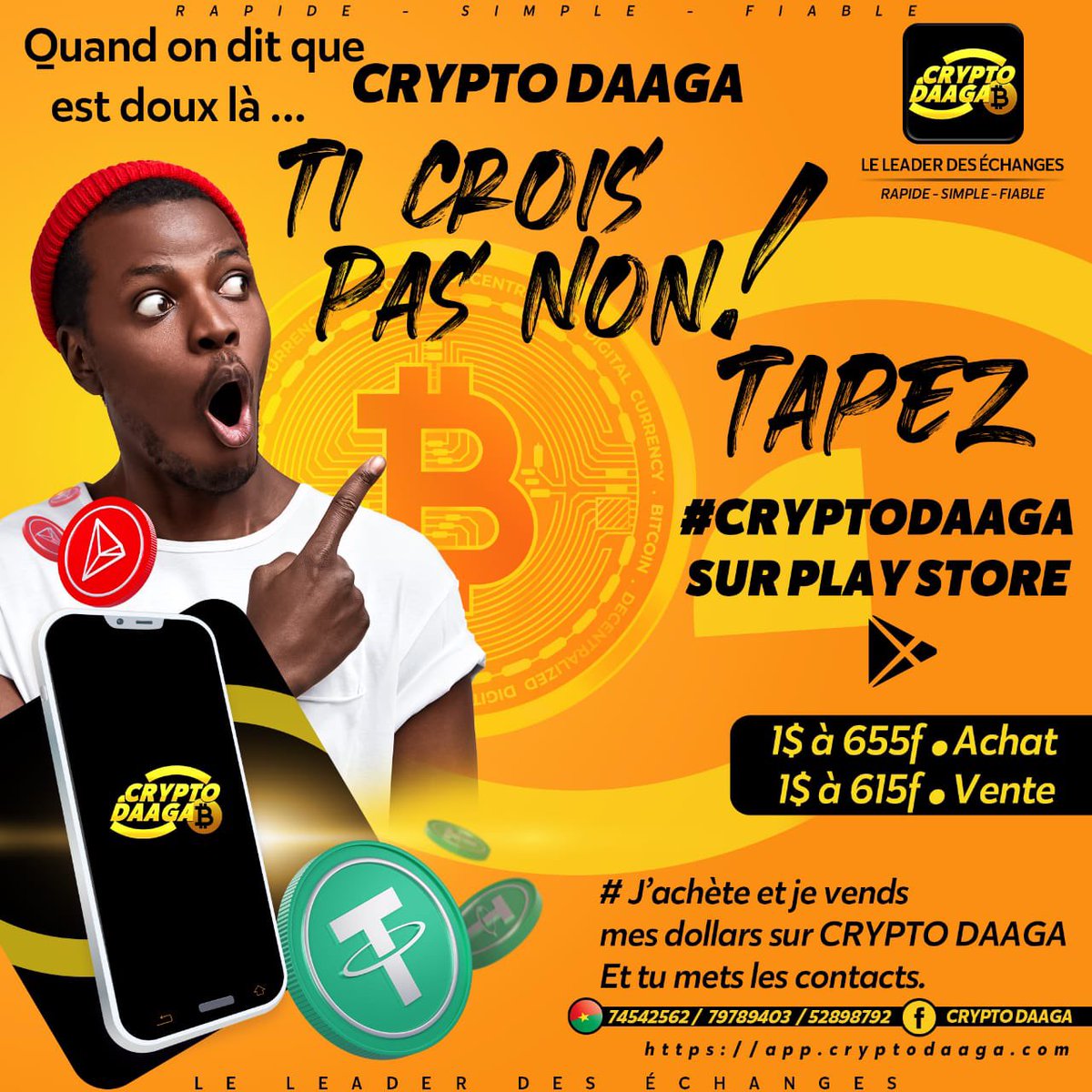 EmmanuelNebie1's tweet photo. Pour vos achats et vente de dollars!! Utiliser l’application https://t.co/5BhjwXUy26