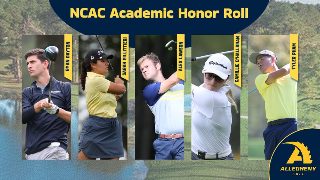 Congrats to these five Gator golfers for earning a spot on the NCAC Academic Honor Roll. A 3.5 cumulative GPA and being at least a sophomore got them a spot on this prestigious list. #gogators #smartgators