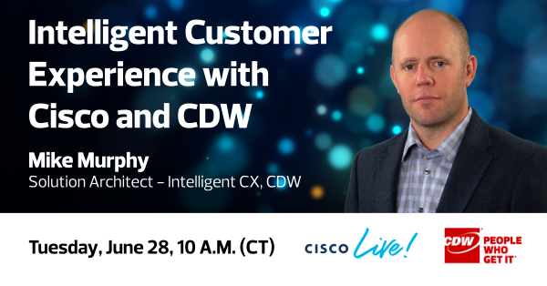 #JoinCDW on June 28th at 10am CT for the exclusive rebroadcast of our code-cracking session on how to build an intelligent #CX at Cisco Live. Make sure you're following us on LinkedIn—we'll be live to answer your questions! #cdwsocial dy.si/wzRBb