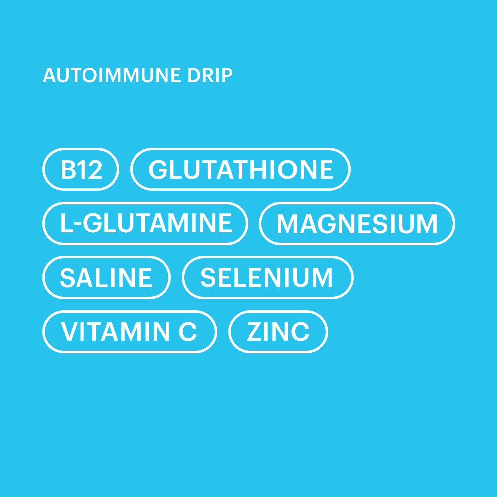 dripivtherapy's tweet photo. The AUTOIMMUNE DRIP is formulated to support the immune system in autoimmune disorders and processes.
#drip #driptherapy #wellness #vitamins #vitaminc #b12 https://t.co/F4BK7B9aiM