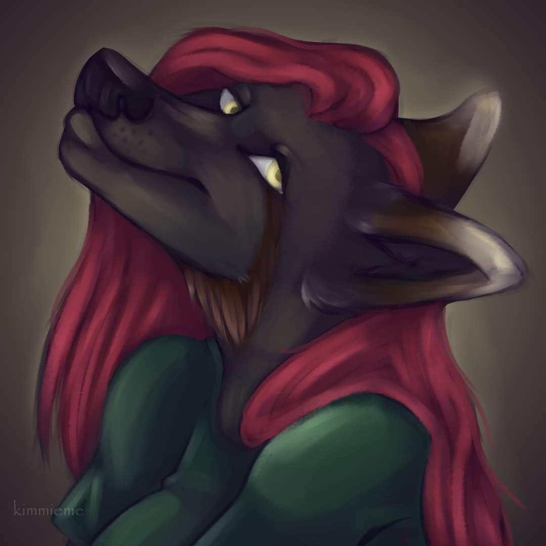 Kimmieme3's tweet photo. So i made a portrait about my fursona x3 i love her. 

#Fursona #furryfandom #DigitalArtist https://t.co/z9NEWbCDYn